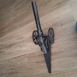 Vintage Black Metal Cannon Model